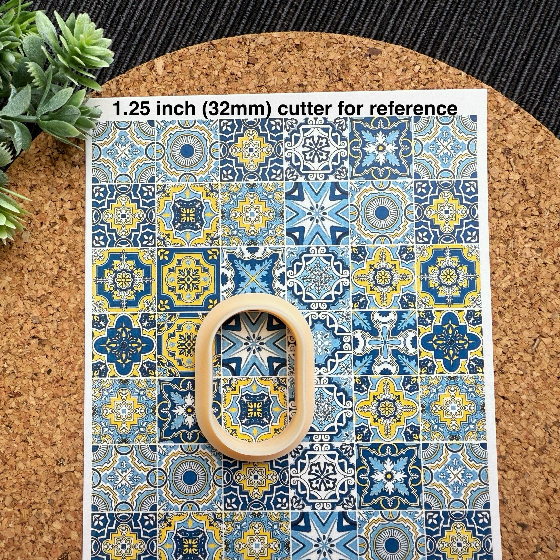 Mediterranean Tiles Polymer Clay Transfer Sheet – Blue & Yellow Pattern for Summer Crafts