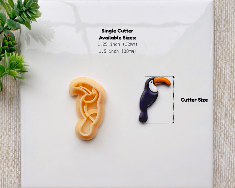 Toucan Polymer Clay Cutter – Tropical Bird Earring Cutter (Single or Mirror Set)