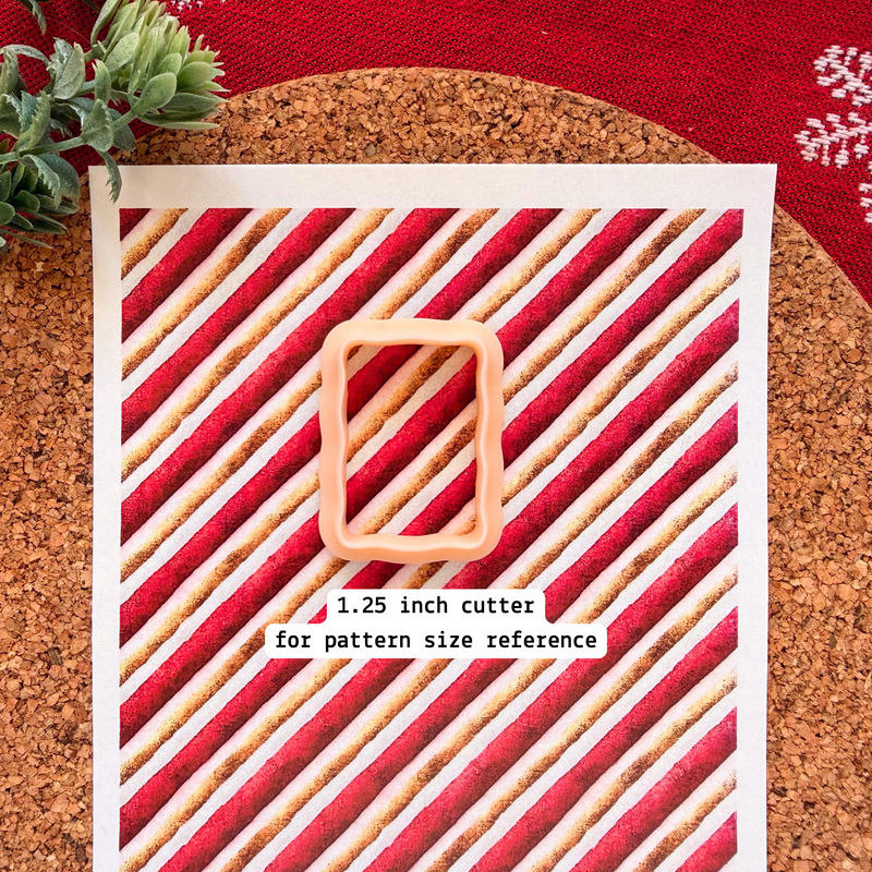 Candy Cane Stripes Polymer Clay Transfer Sheet – Christmas Design