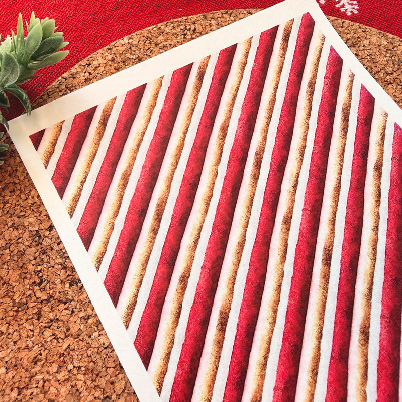 Candy Cane Stripes Polymer Clay Transfer Sheet – Christmas Design