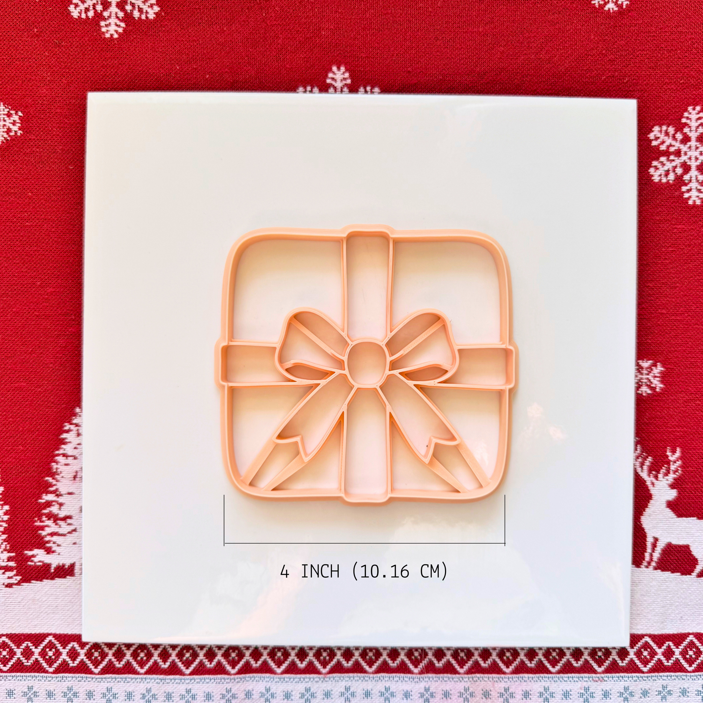 Christmas Gift Box Trinket Dish Cutter – 4 Inch Polymer Clay Tool