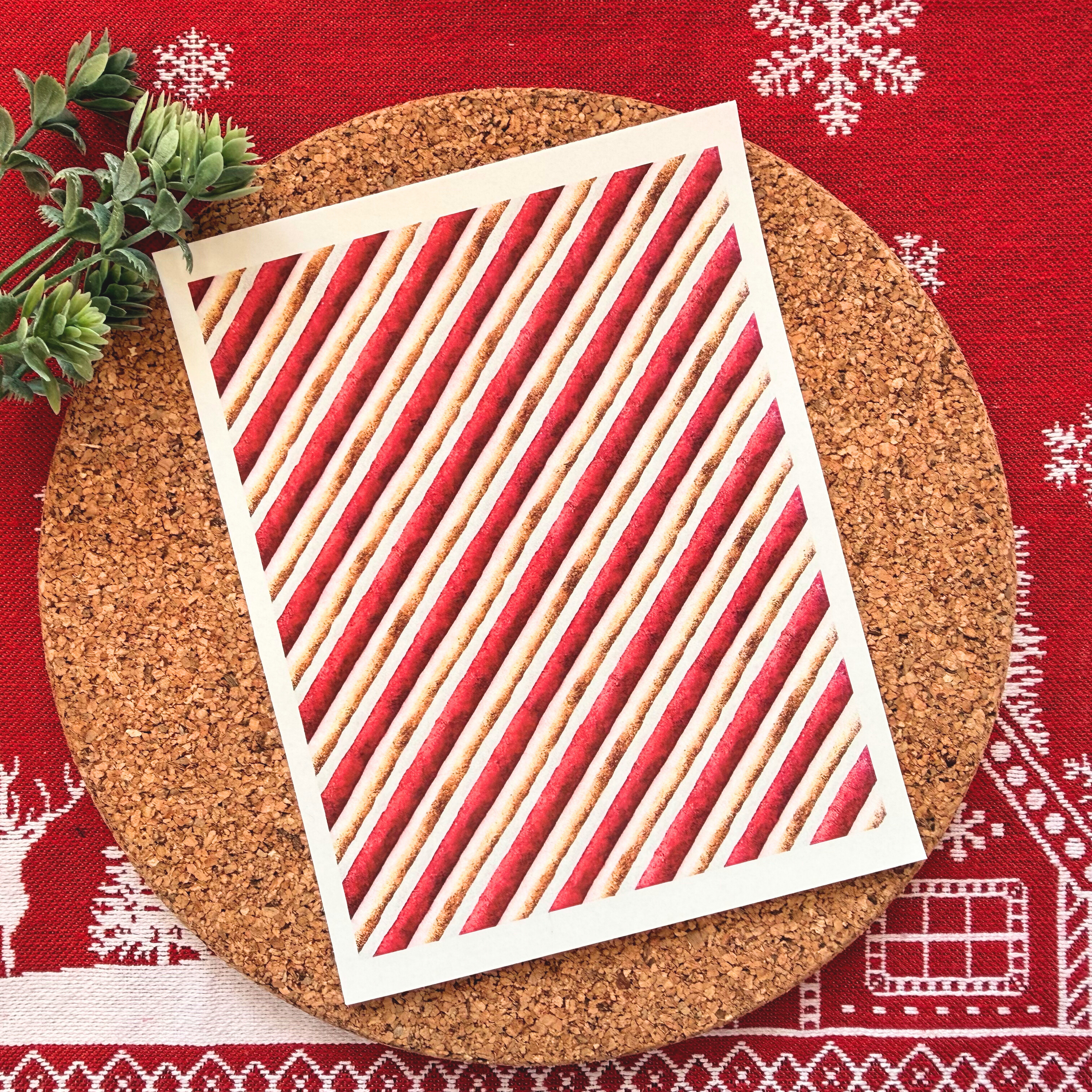 Candy Cane Stripes Polymer Clay Transfer Sheet – Christmas Design