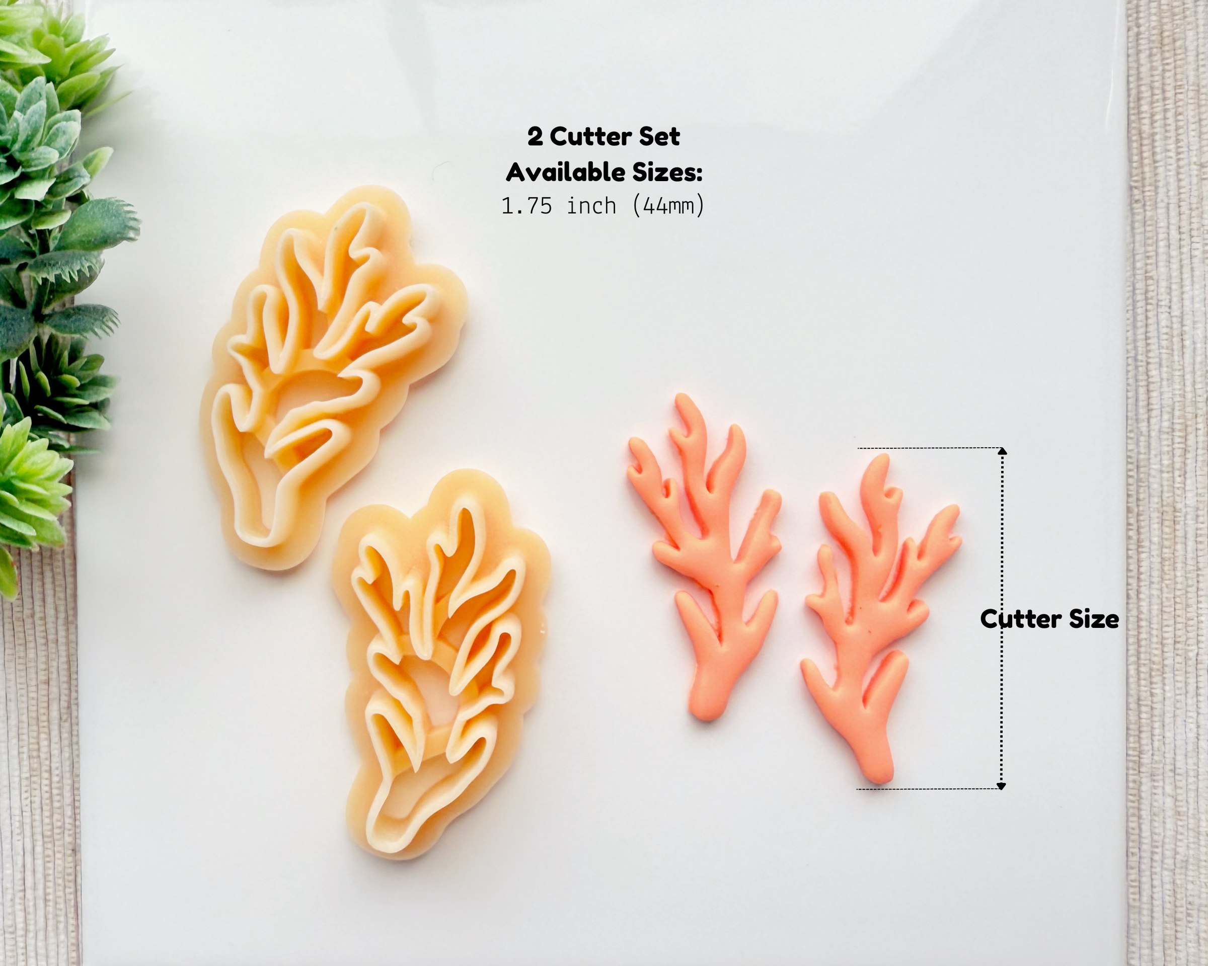Coral Reef Polymer Clay Cutter Set – 2pc Coastal Ocean Theme