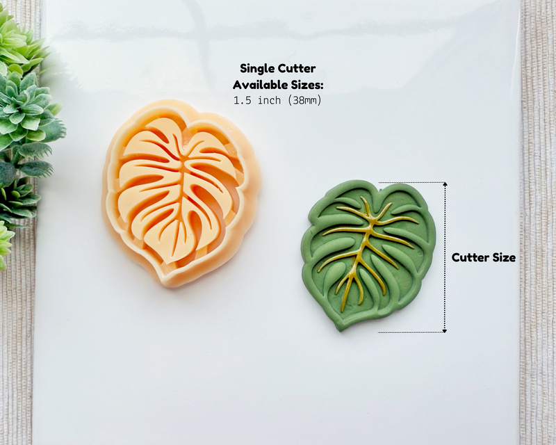 Monstera Leaf Polymer Clay Cutter – Tropical Summer Earring Design