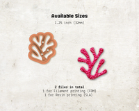 Coral Cutter STL File – Digital Download for Polymer Clay & Jewelry Making