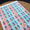 Colorful Pineapples Polymer Clay Transfer Sheet – Tropical Summer Design for Earrings & Crafts