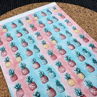 Colorful Pineapples Polymer Clay Transfer Sheet – Tropical Summer Design for Earrings & Crafts
