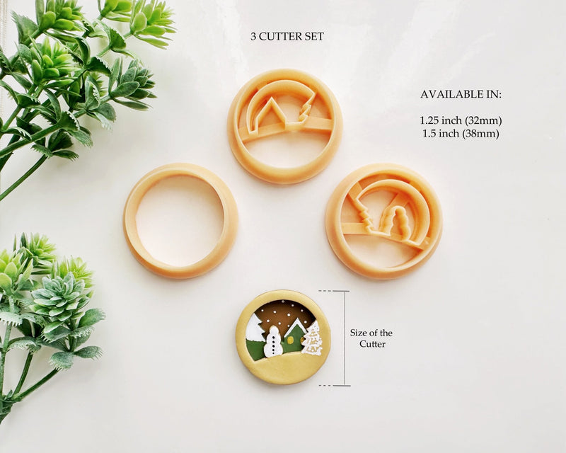 3 Layer Winter Landscape Christmas Clay Cutter / October Launch - BabylonCutters - Clay Cutter