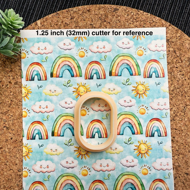 Rainbow Sunshine Polymer Clay Transfer Sheet – Cute Summer Design for Earrings & Crafts