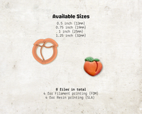 Peach Cutter STL File – Digital Download for Polymer Clay & Jewelry Making