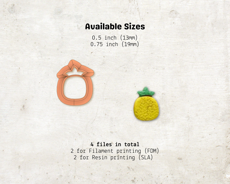 Pineapple Cutter STL File – Digital Download for Polymer Clay & Jewelry Making
