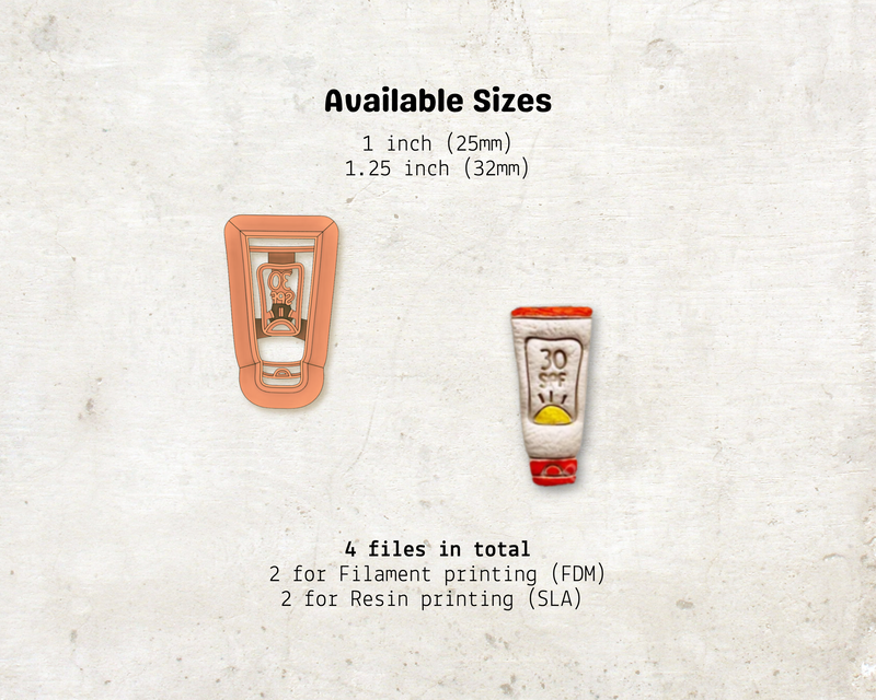 Sunscreen Bottle Cutter STL File – Digital Download for Polymer Clay & Jewelry Making