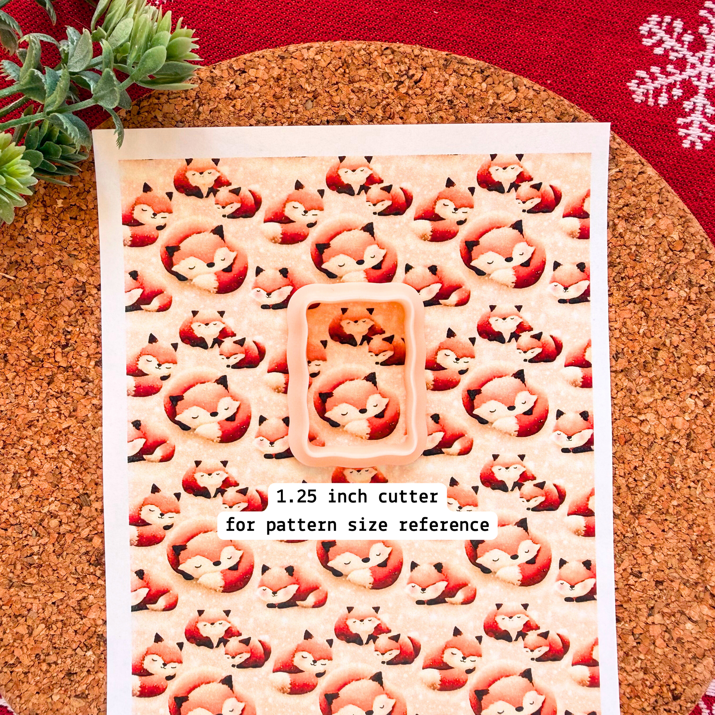 Cozy Sleeping Fox Polymer Clay Transfer Sheet – Winter Design