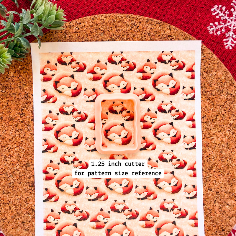 Cozy Sleeping Fox Polymer Clay Transfer Sheet – Winter Design