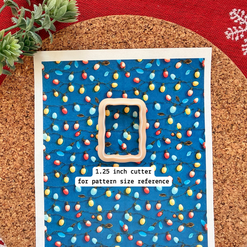 Colorful Christmas Lights Polymer Clay Transfer Sheet – Holiday Design