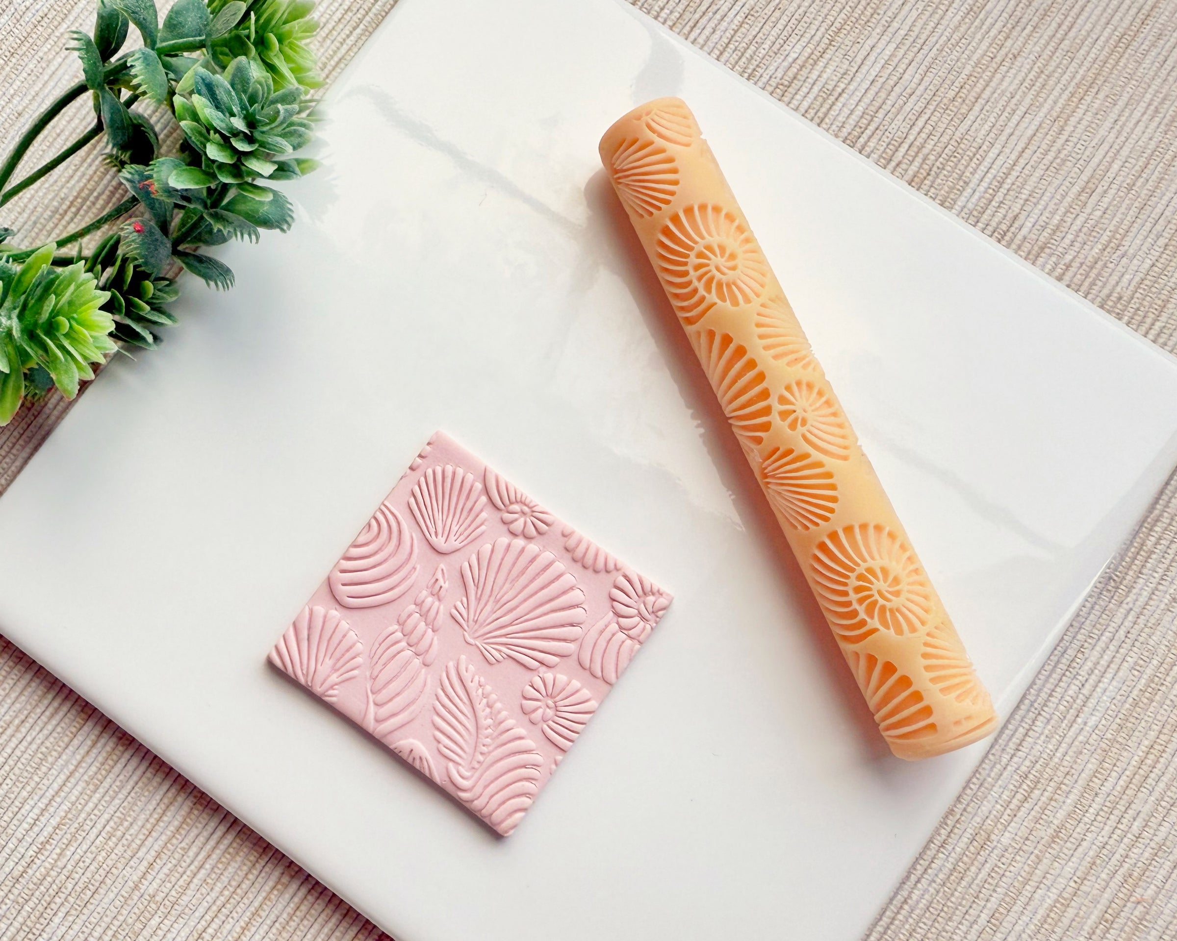 Sea Shells Texture Roller – Polymer Clay Roller for Beach & Ocean Designs