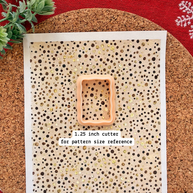 Golden Glitter Dots Polymer Clay Transfer Sheet – Festive Design