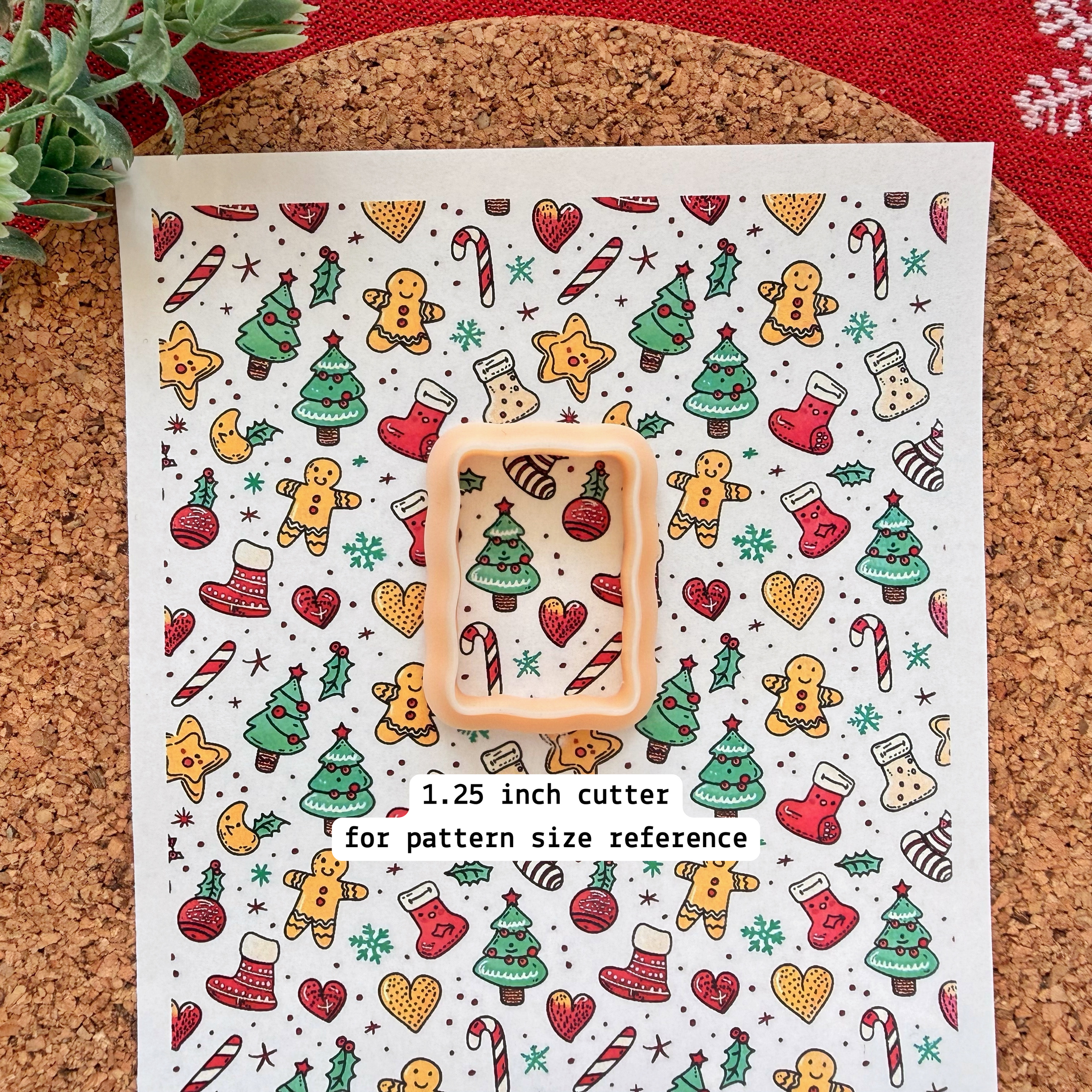 Cute Christmas Doodles Polymer Clay Transfer Sheet – Holiday Design
