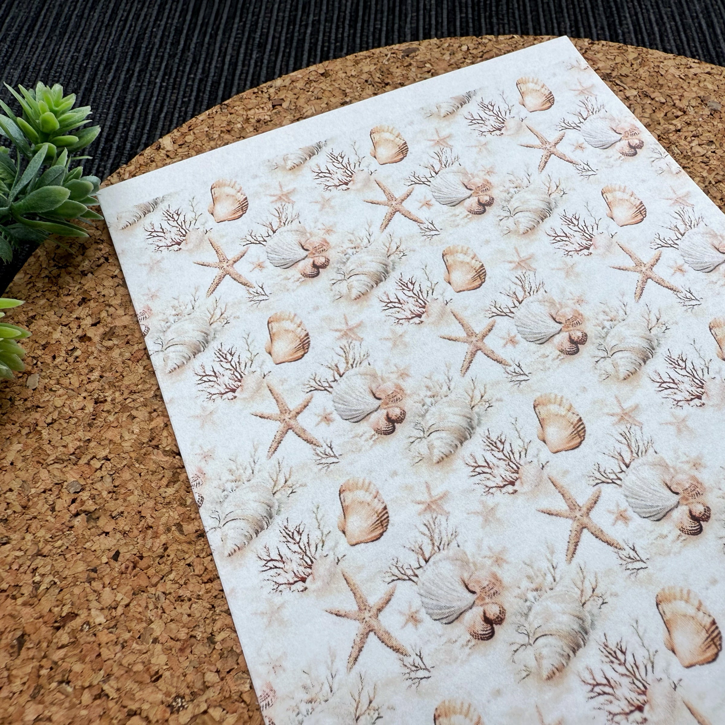 Seashells & Starfish Polymer Clay Transfer Sheet – Coastal Summer Design for Jewelry & Crafts