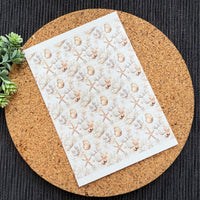 Seashells & Starfish Polymer Clay Transfer Sheet – Coastal Summer Design for Jewelry & Crafts