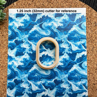 Ocean Swirl Polymer Clay Transfer Sheet – Bold Blue Wave Design for Summer Jewelry & Crafts