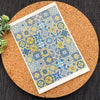 Mediterranean Tiles Polymer Clay Transfer Sheet – Blue & Yellow Pattern for Summer Crafts