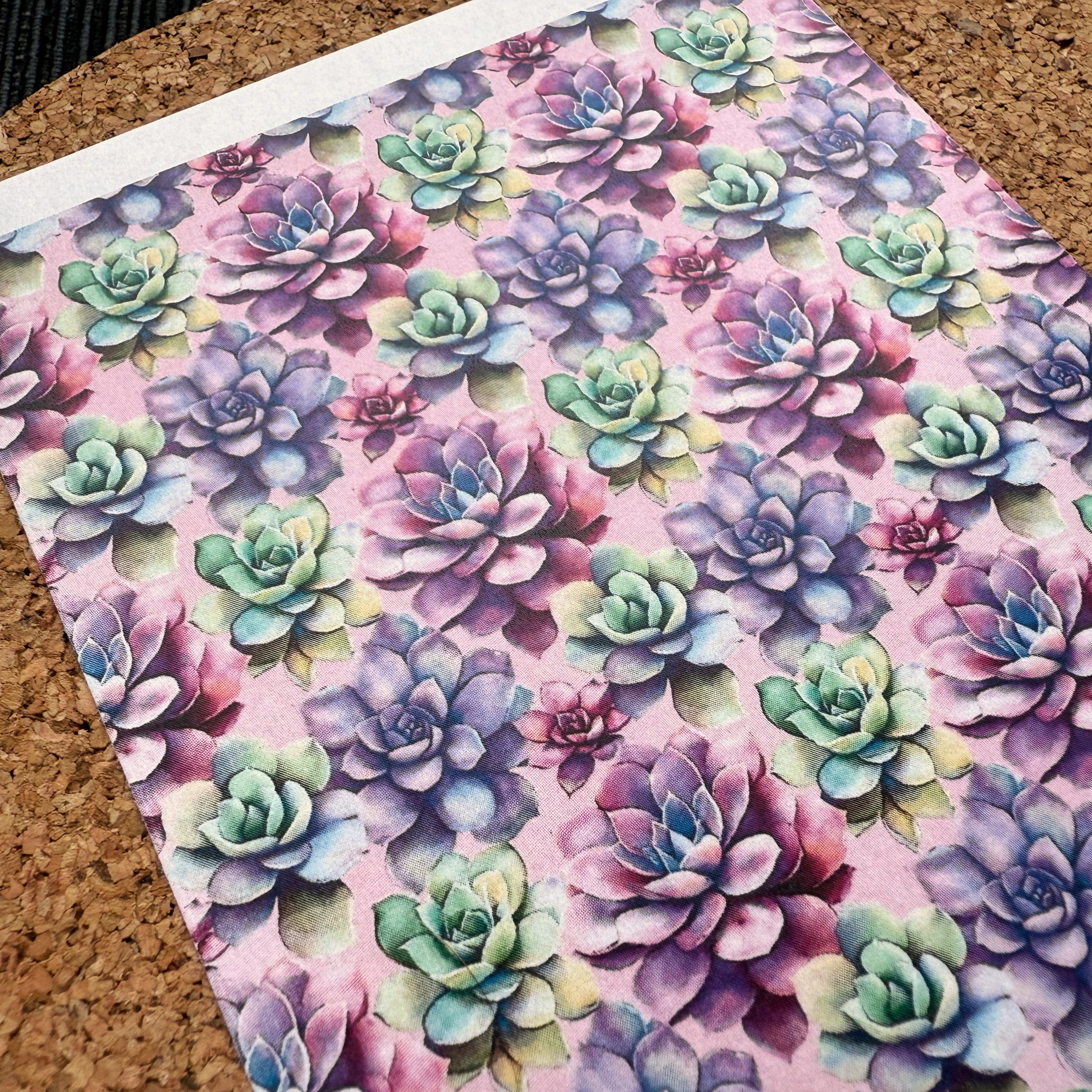 Colorful Succulents Polymer Clay Transfer Sheet – Summer Botanical Design for Earrings & Crafts