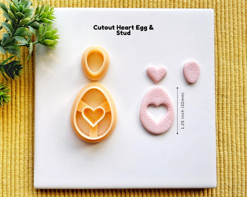 Decorative Easter Egg Clay Cutter Set - Textured Polymer Clay Cutter - Spring Egg Jewelry & Earring Tool