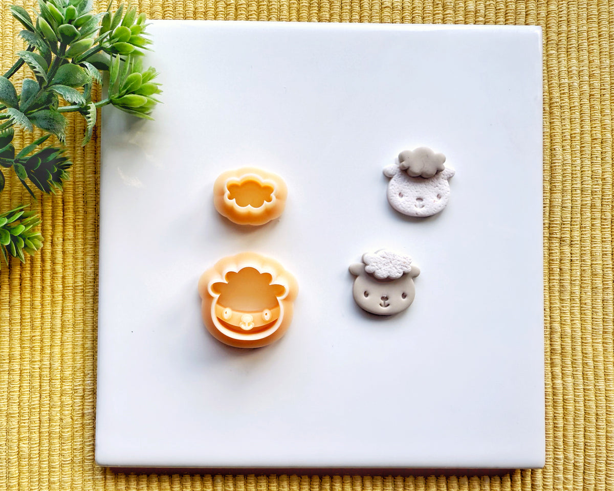 Kawaii Lamb Clay Cutter Set - Easter Sheep Polymer Clay Cutter - Cute Spring Earring & Jewelry Tool