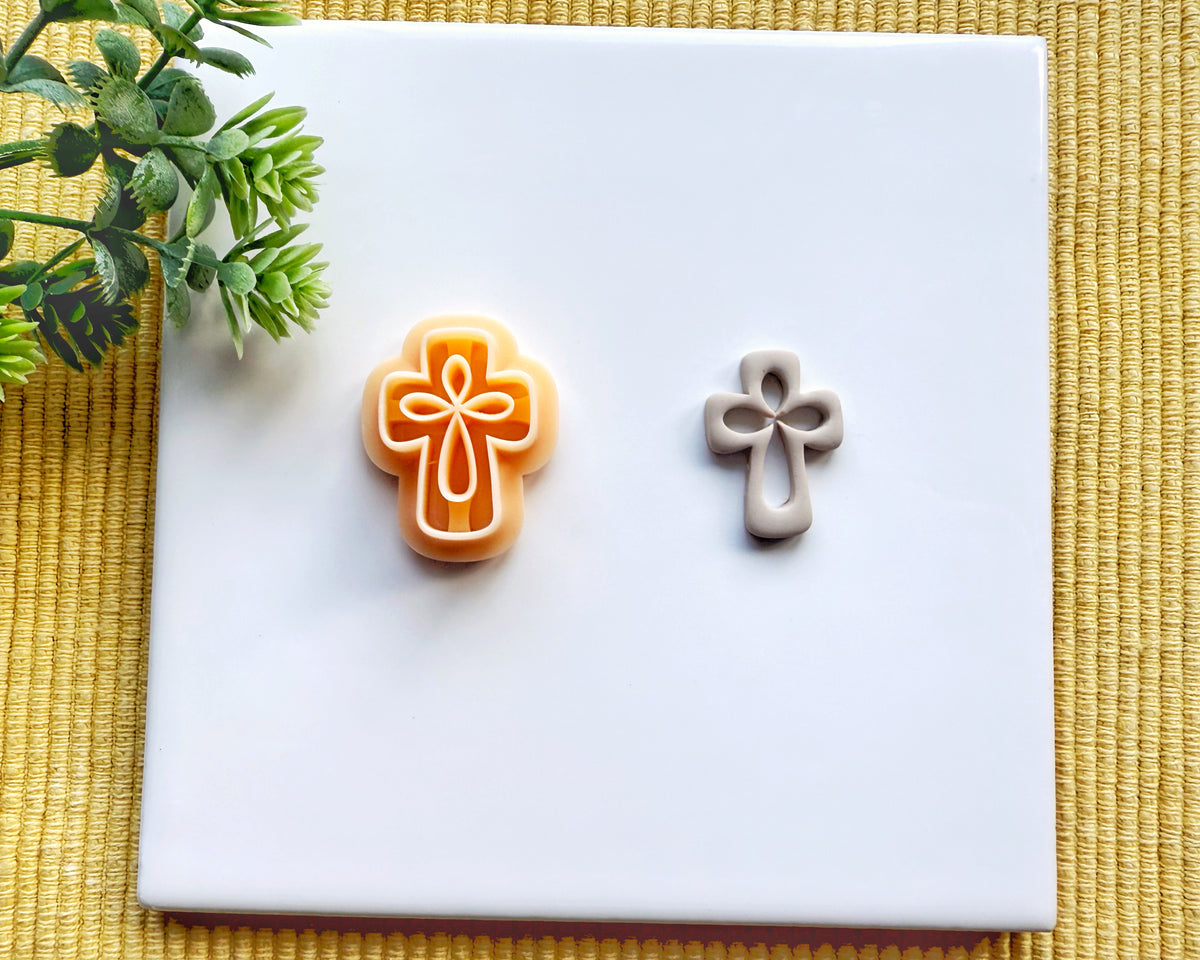 Cutout Cross Clay Cutter - Easter Polymer Clay Cutter - Christian Jewelry & Earring Tool