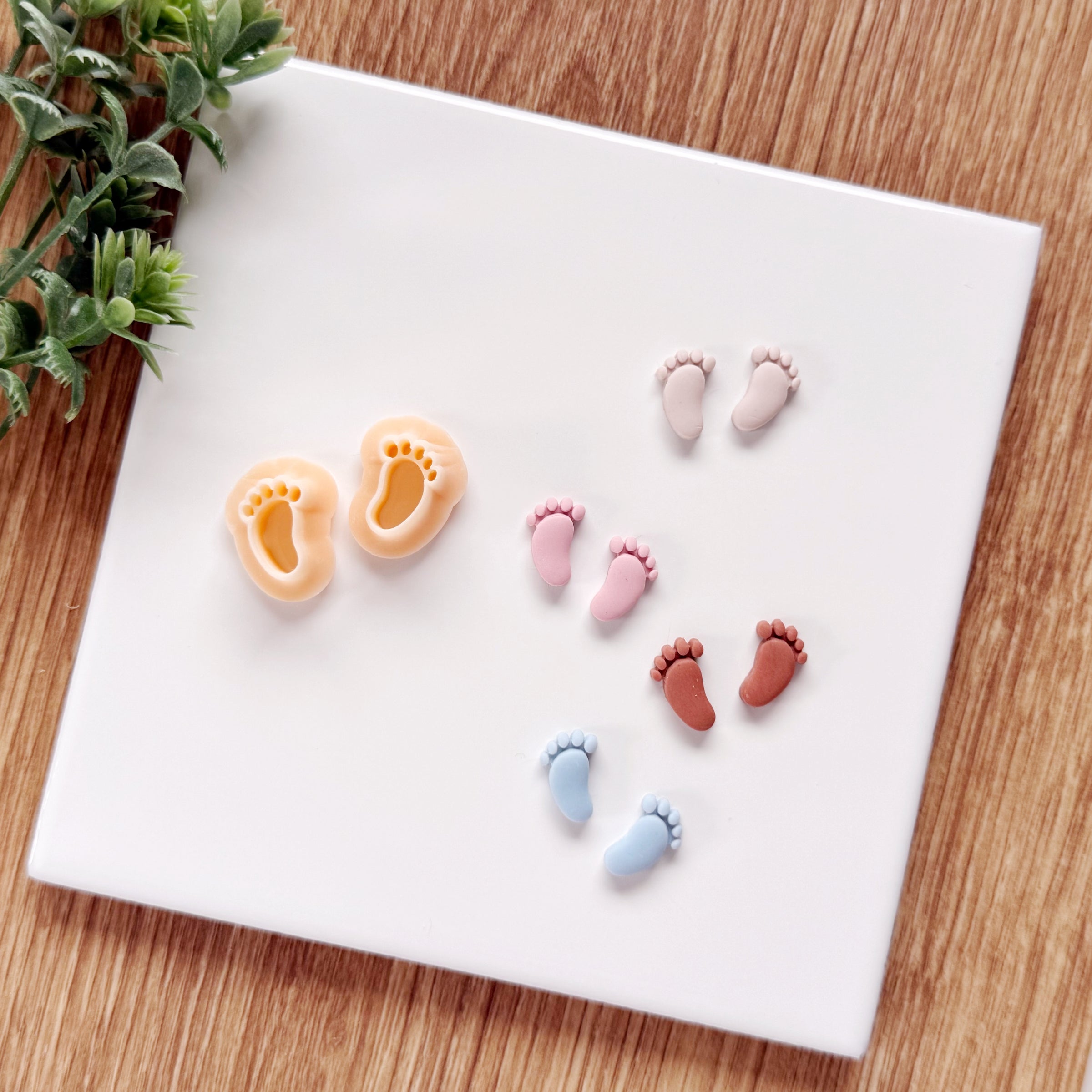 Baby Footprint Clay Cutter Mirror Set - Mother's Day 2026 Collection