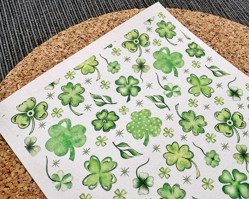 Playful Shamrock Polymer Clay Transfer Sheet – St. Patrick’s Day Design