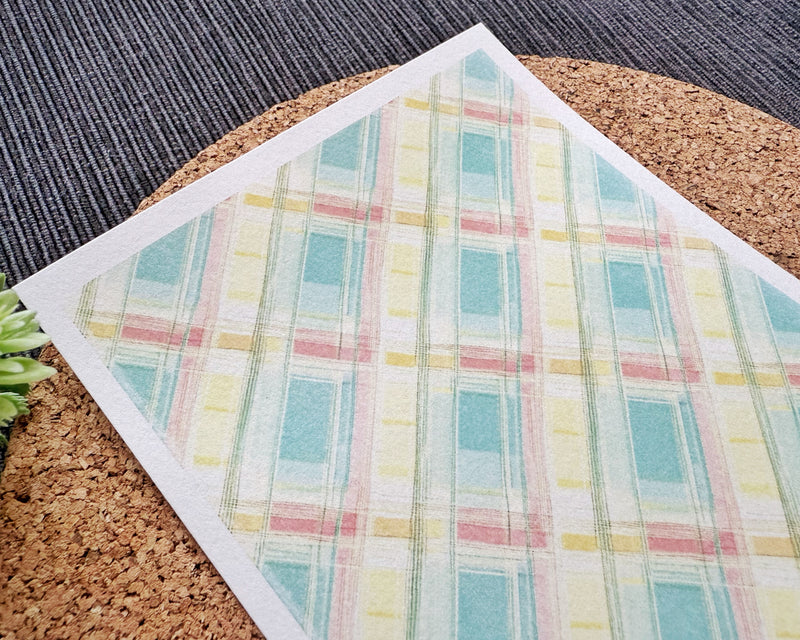 Soft Plaid Polymer Clay Transfer Sheet – Pastel Spring Tartan Design