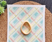 Soft Plaid Polymer Clay Transfer Sheet – Pastel Spring Tartan Design