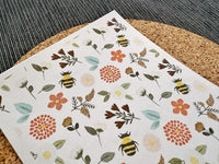 Bee Meadow Polymer Clay Transfer Sheet – Floral Spring Honeybee Design