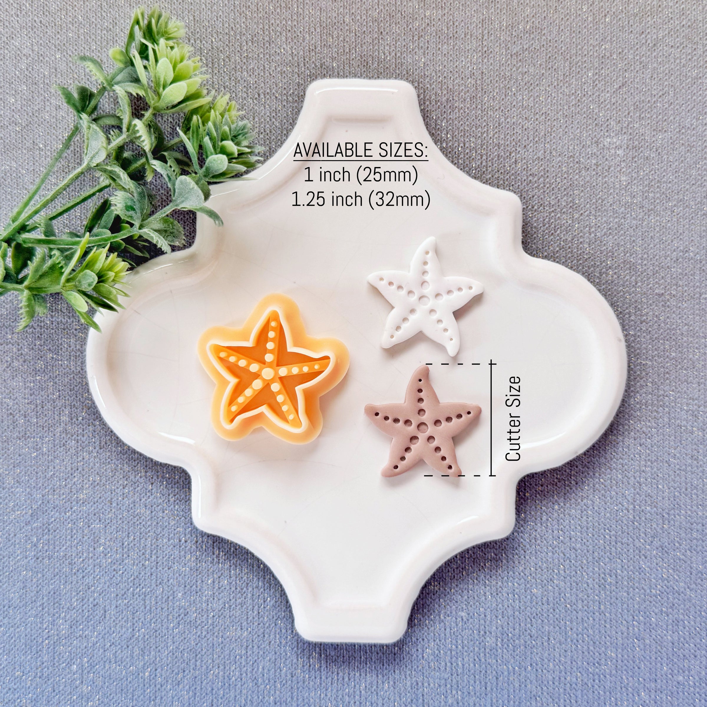 Dotted Starfish Polymer Clay Cutter - Summer 2026 Coastal Textured Silhouette