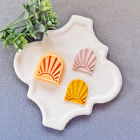 Summer Horizon Polymer Clay Cutter - Artistic Sunburst Arch Silhouette
