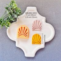 Summer Horizon Polymer Clay Cutter - Artistic Sunburst Arch Silhouette
