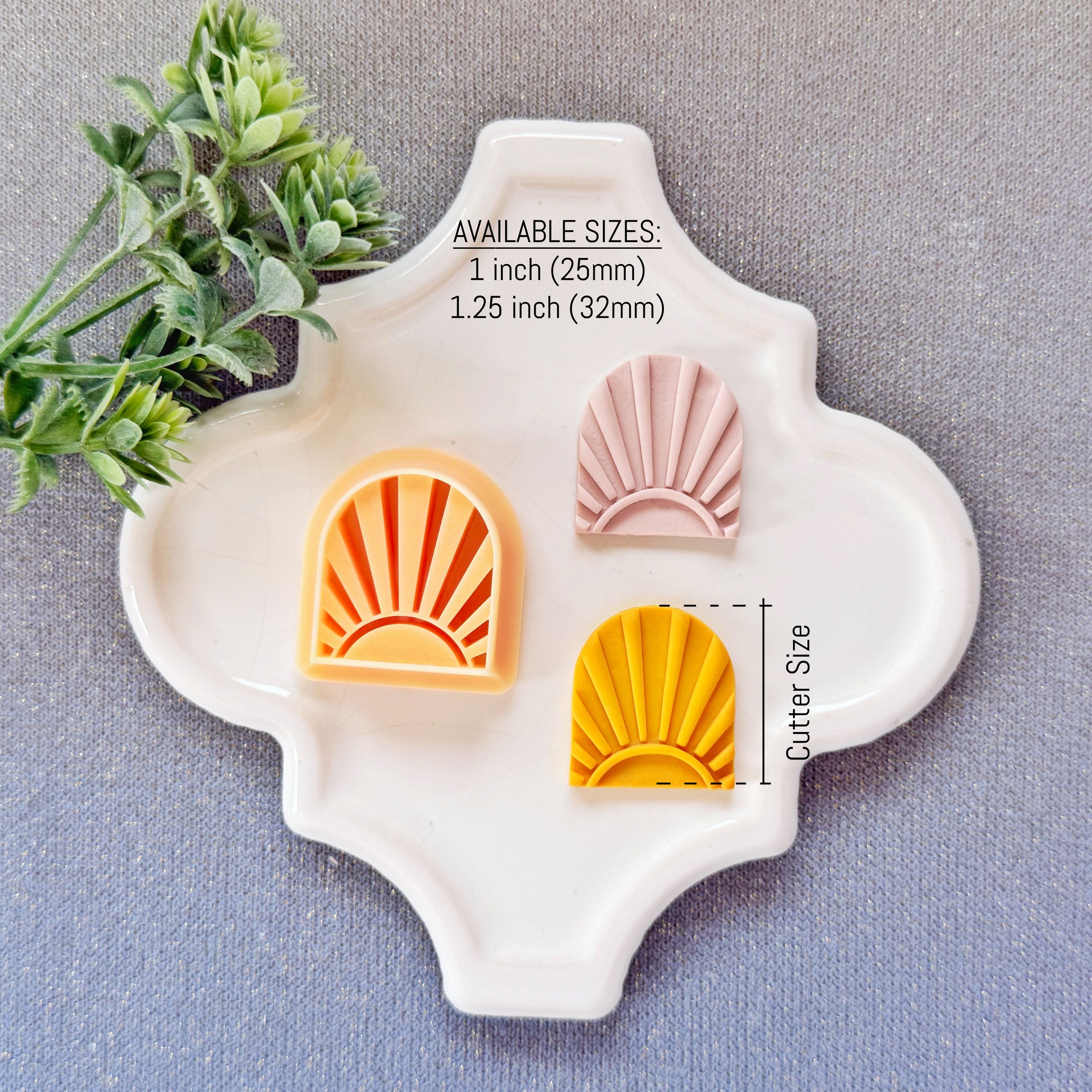 Summer Horizon Polymer Clay Cutter - Artistic Sunburst Arch Silhouette