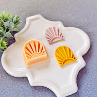 Summer Horizon Polymer Clay Cutter - Artistic Sunburst Arch Silhouette