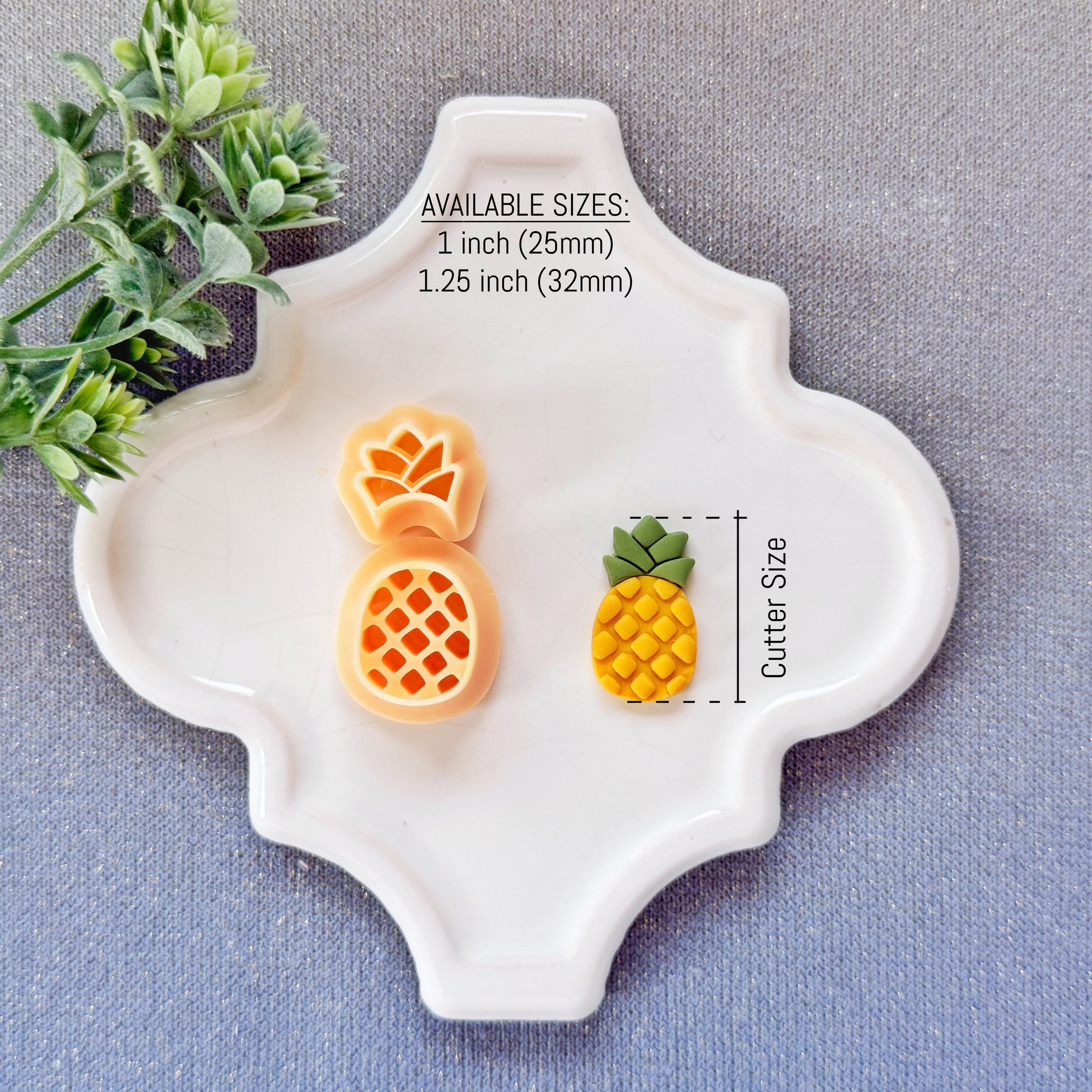 Pineapple 2-Piece Polymer Clay Cutter Set - Summer 2026 Tropical Fruit Collection