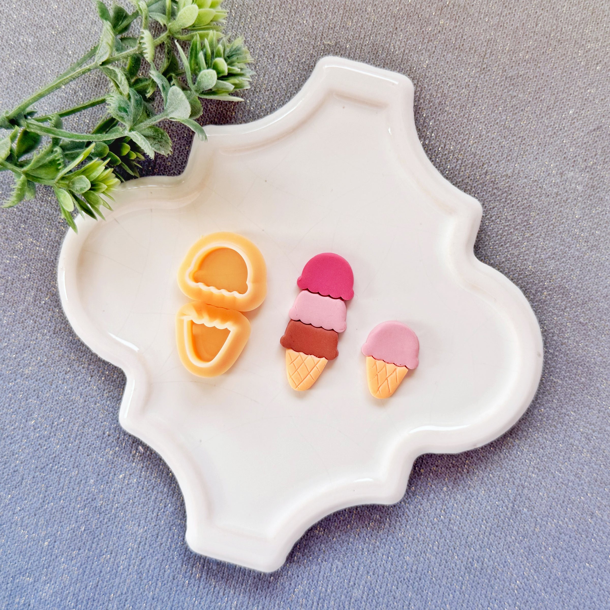 Ice Cream Cone Polymer Clay Cutter Set - Summer 2026 Sweet Treats Collection