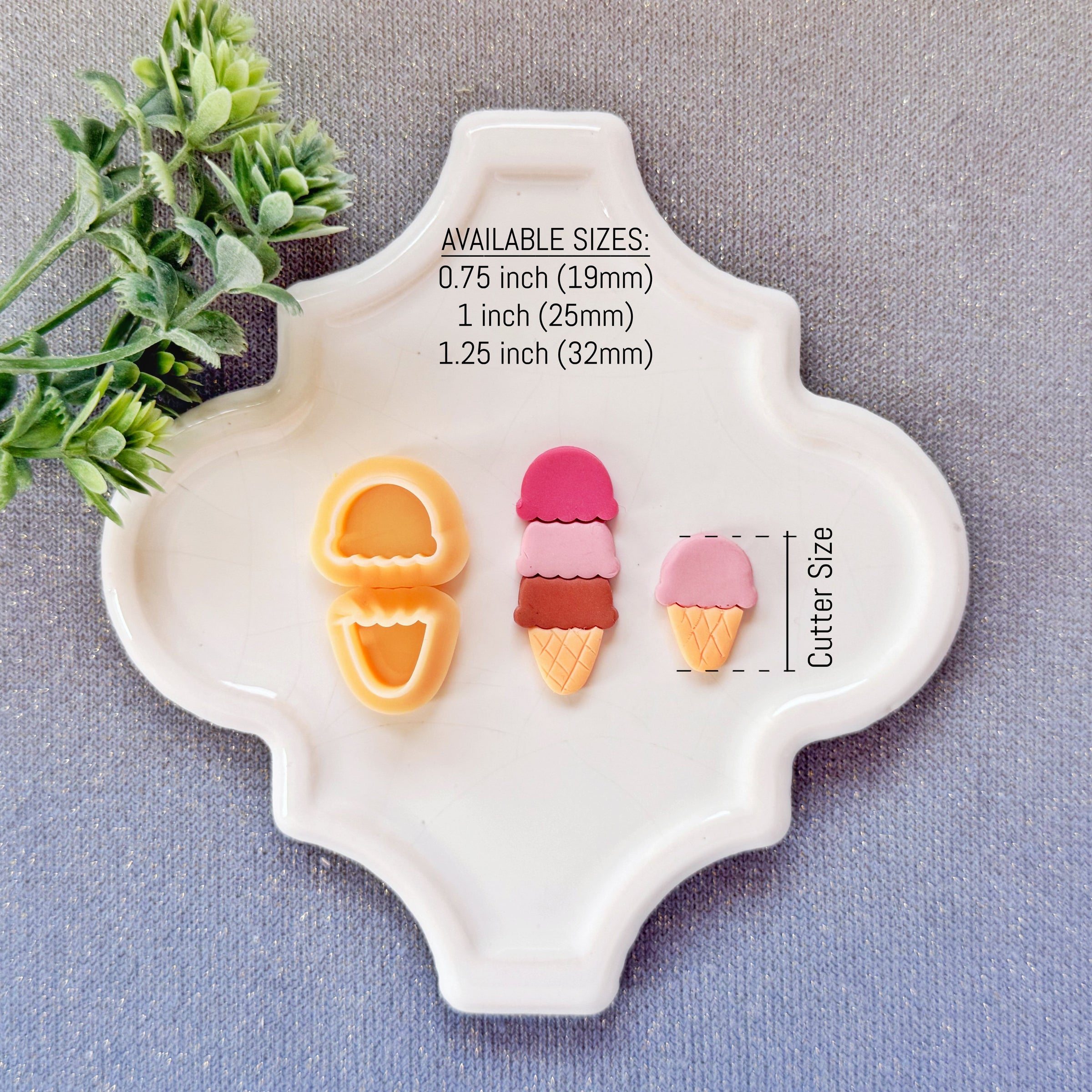 Ice Cream Cone Polymer Clay Cutter Set - Summer 2026 Sweet Treats Collection