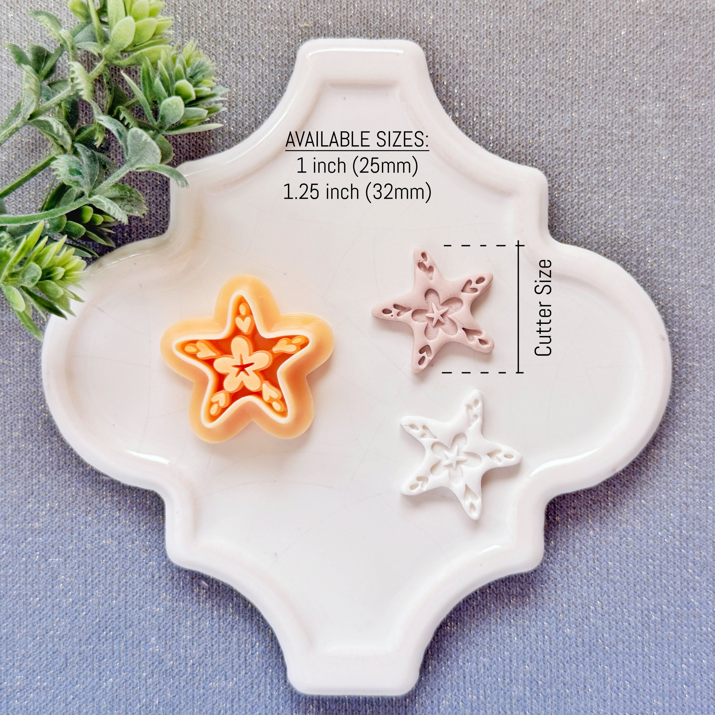 Floral Starfish Polymer Clay Cutter - Summer 2026 Botanical Sea Life