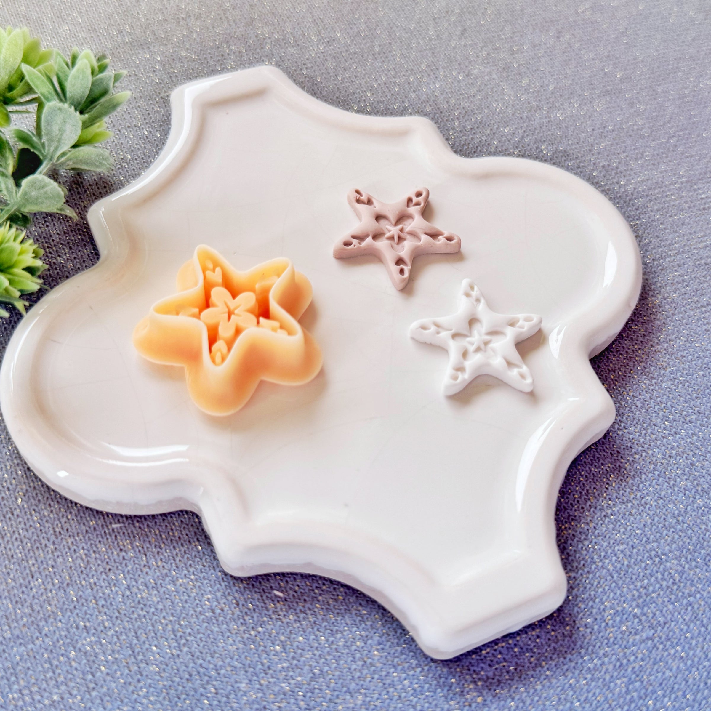 Floral Starfish Polymer Clay Cutter - Summer 2026 Botanical Sea Life