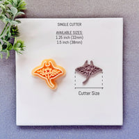 Nordic Floral Manta Ray Polymer Clay Cutter - Folk Art Ocean Silhouette
