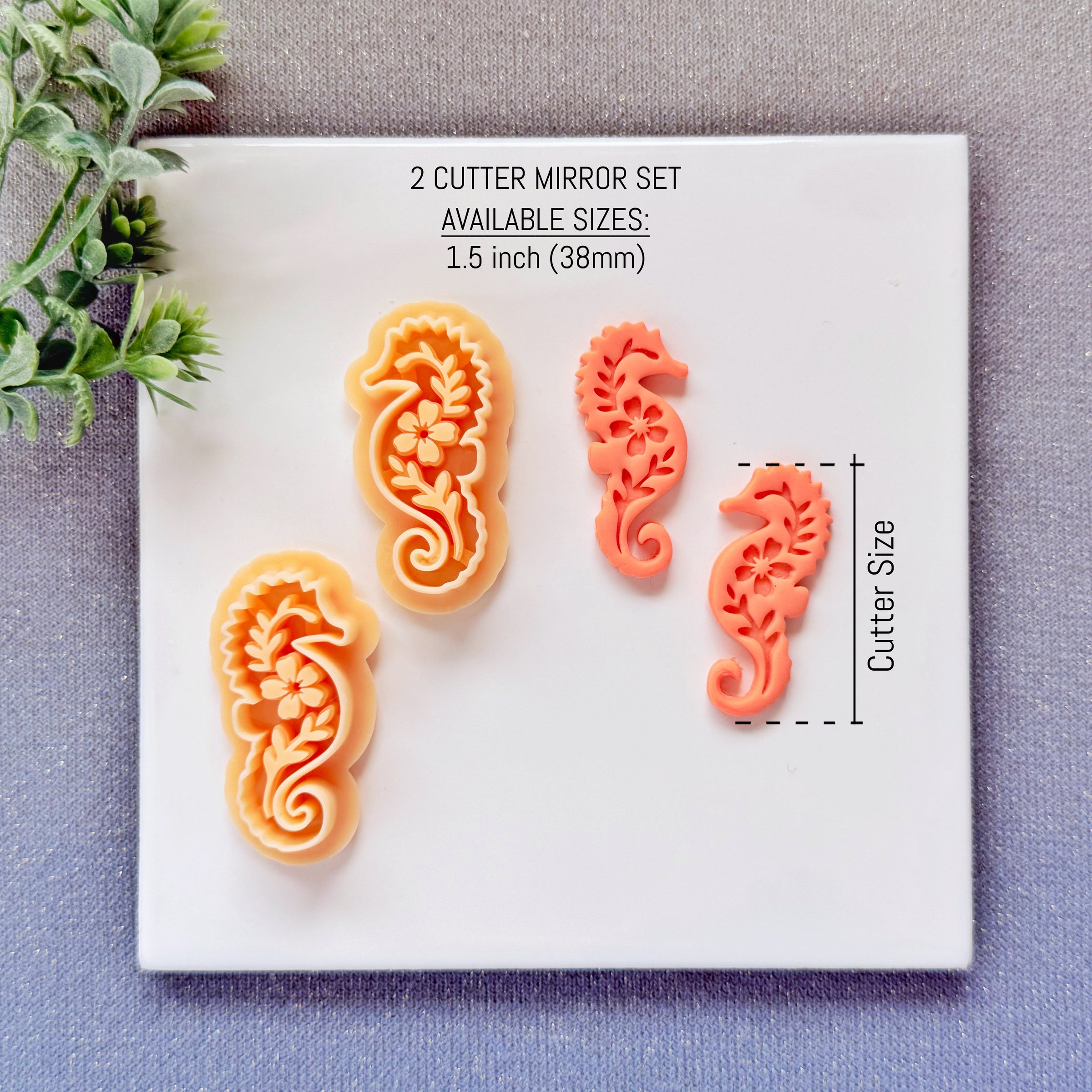 Nordic Floral Seahorse Polymer Clay Cutter - Folk Art Sea Life Silhouette