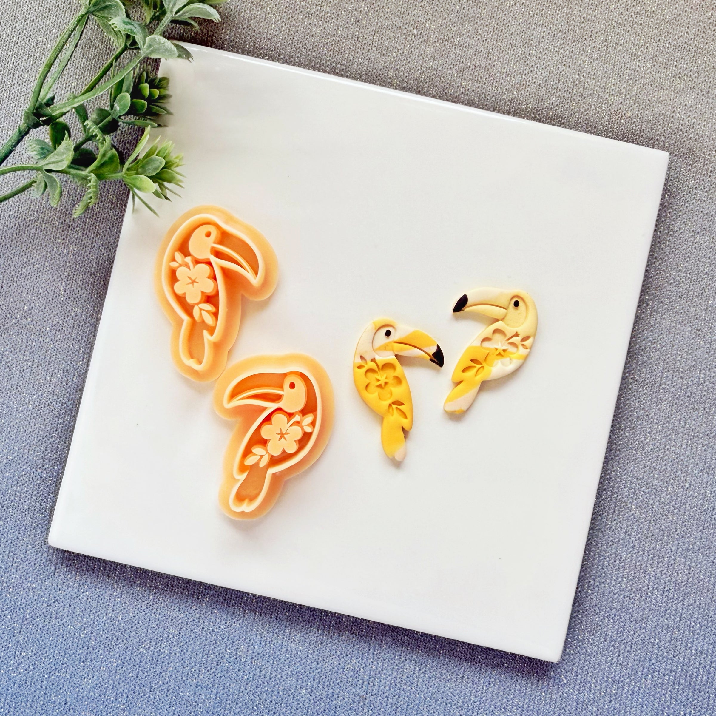 Tropical Toucan Floral Polymer Clay Cutter - Summer 2026 Exotic Bird