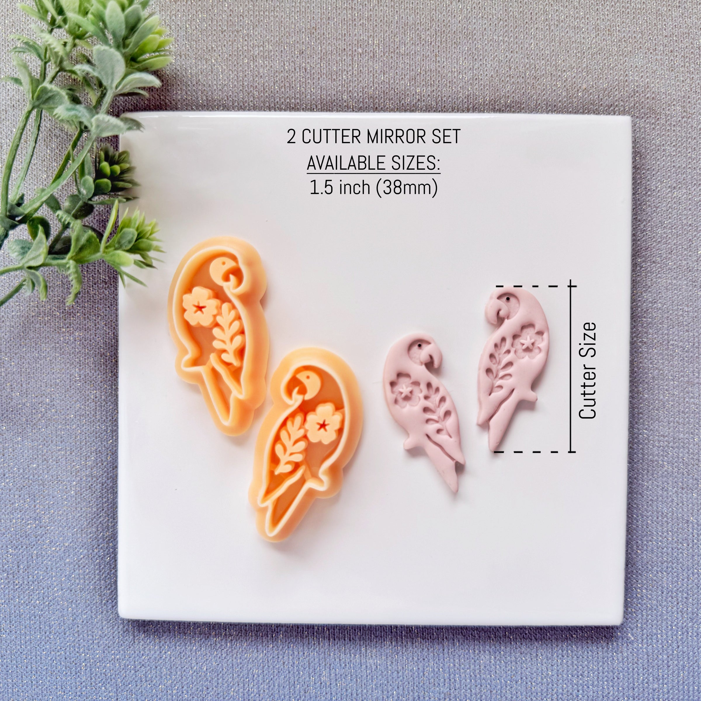 Tropical Floral Parrot Polymer Clay Cutter - Summer 2026 Exotic Bird Silhouette