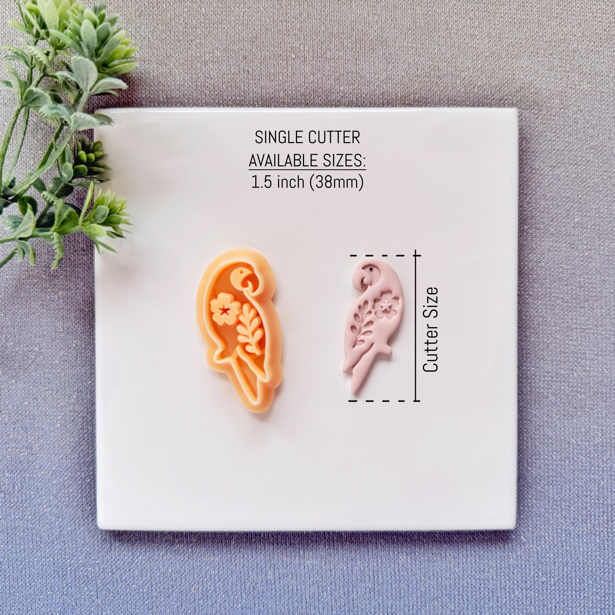 Tropical Floral Parrot Polymer Clay Cutter - Summer 2026 Exotic Bird Silhouette